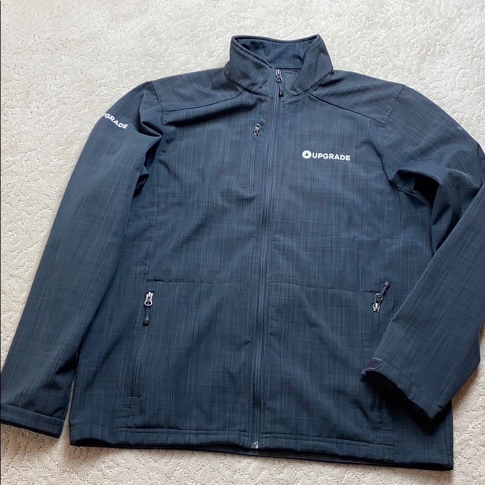 Eddie Bauer zip-up grey, fleece lined light jacket